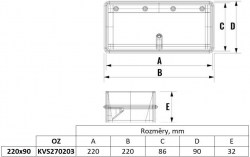 Hranatá vodorovná pachutěsná klapka s magnetem pro odsávače (6/6)
