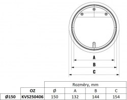 Kruhová vodorovná pachutěsná klapka s magnetem 150 mm pro odsavače (11/11)