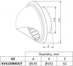 Kulatý přívod/odvod vzduchu krytka, chrom-niklová ocel, 150 mm (2/2)