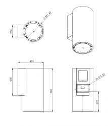 Odsavač komínový Tubus Inox (CDP3801I) (4/6)