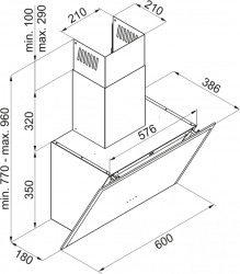 ODSAVAČ ŠÍKMÝ KOMÍNOVÝ KOS6301BLG (4/5)