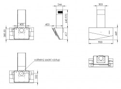 Odsavač šikmý komínový Trio Black (CDP9001CC) (8/10)