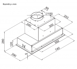 Odsavač vestavný do skříňky Aura 74 White (CDZ7401B) (13/15)