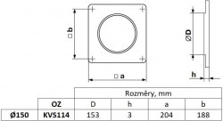 Příruba nástěnná fi 150 mm, bílá (2/2)