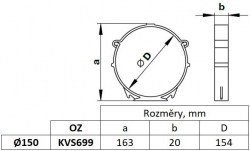 Upevňovací konzola pro kruhové potrubí 150 mm, bílá (2/2)