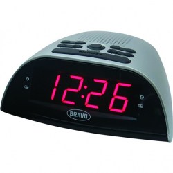 Bravo B-6029 Rádiobudík retro stříbrný